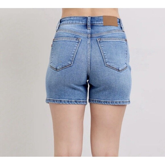 Judy Blue “He Said So” Mid Thigh Denim Dad Shorts Size 3XL JB15299 Soft Stretchy - Picture 8 of 9